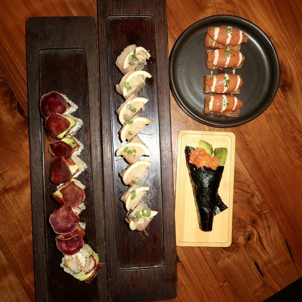 Crispy Rice & Spicy Tuna, Stardust, Spicy Salmon Hand Roll, Super Dragon | tiktok & insta: @trinhiesworld Crispy Rice & Spicy Tuna, Stardust, Spicy Salmon Hand Roll, Super Dragon | tiktok & insta: @trinhiesworld