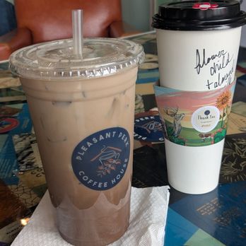 Pleasant Perk Coffee House - almond joy coffee and lavender matcha (hot) - Coffee & Tea Near Me - Pleasanton, Texas Pleasant Perk Coffee House - almond joy coffee and lavender matcha (hot) - Coffee & Tea Near Me - Pleasanton, Texas
