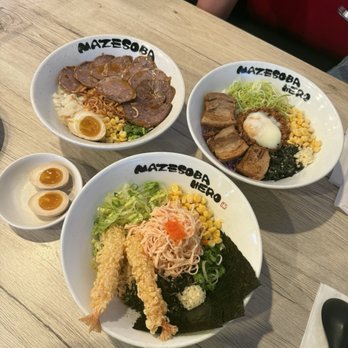Mazesoba Hero - mala beef tantan, spicy miso, ocean, side of eggs - Ramen Near Me - Walnut, California Mazesoba Hero - mala beef tantan, spicy miso, ocean, side of eggs - Ramen Near Me - Walnut, California
