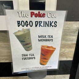 BOGO drinks deal offer - Milk Tea Monday, Thai Tea Tuesday BOGO drinks deal offer - Milk Tea Monday, Thai Tea Tuesday