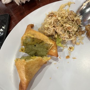 Chettinad Indian Cuisine - Samosa and fried rice - Indian Near Me - Beaverton, Oregon