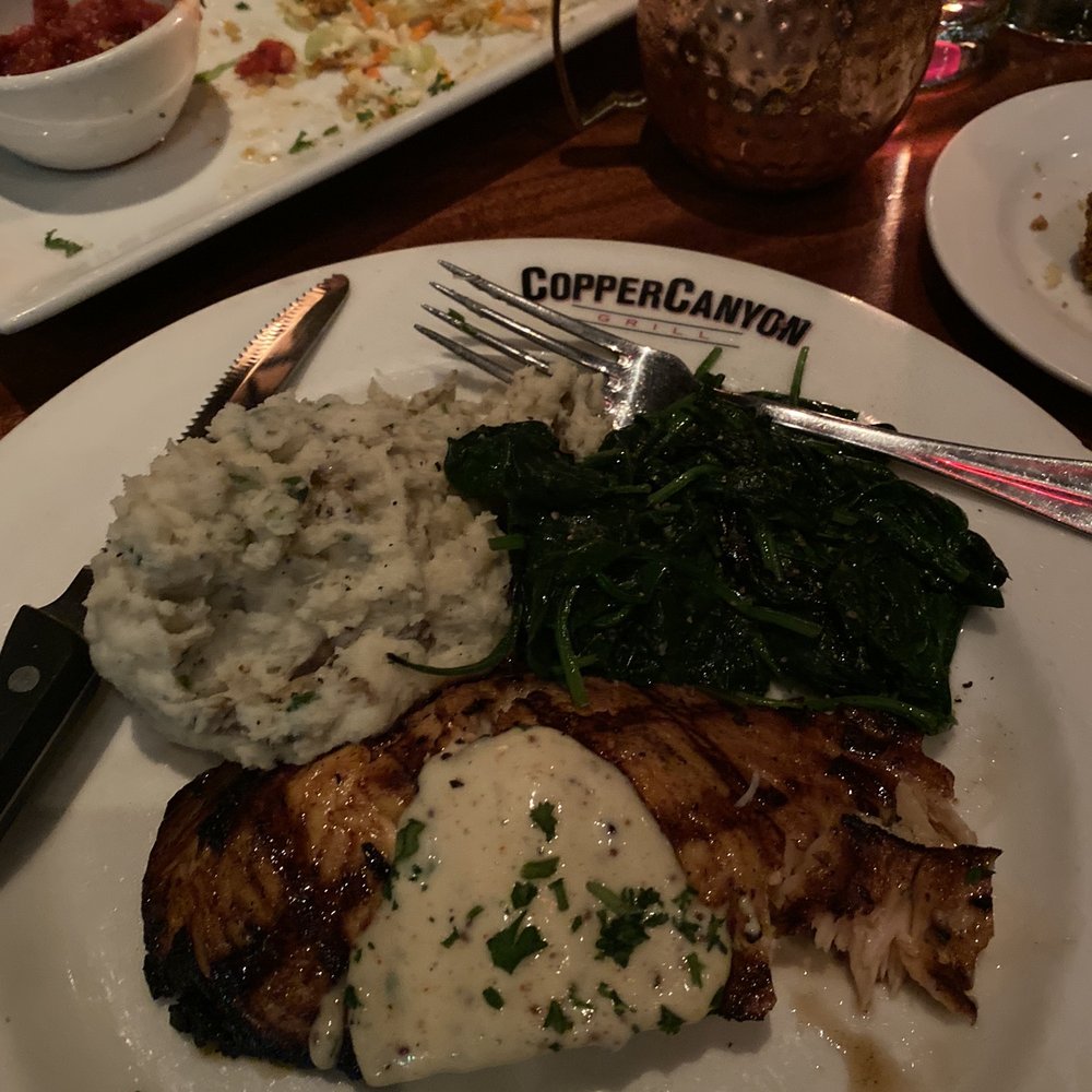 Copper Canyon Grill- Silver Spring - Short Smoked atlantic Salmon with mash potatoes - American Near Me - Silver Spring, Maryland Copper Canyon Grill- Silver Spring - Short Smoked atlantic Salmon with mash potatoes - American Near Me - Silver Spring, Maryland