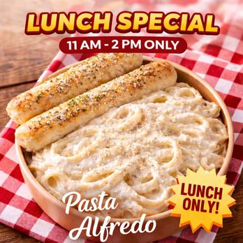 Vido’s Pizza - Lunch Special 11 am -2 pm Only Pasta Alfredo - Pizza Near Me - Conroe, Texas