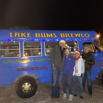 Lake Bums Brew Co - three people standing in front of a blue bus - Breweries Near Me - Pontiac, Missouri Lake Bums Brew Co - three people standing in front of a blue bus - Breweries Near Me - Pontiac, Missouri