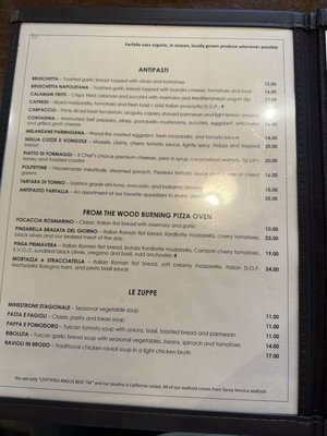 Menu photo 6 Farfalla Trattoria Westlake Village, CA