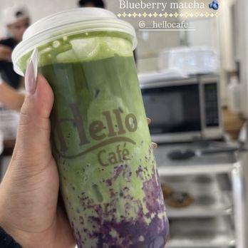 Hello cafe - Blueberry Match - Desserts Near Me - Orange, California Hello cafe - Blueberry Match - Desserts Near Me - Orange, California
