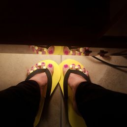 I always feel goofy wearing these toe separators, but it's a must!