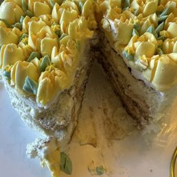 The Tiramisu Tulip Bouquet Cake was moist and not too sweet.
