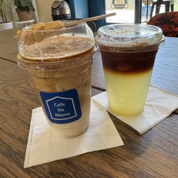 Injeolmi Mochi Latte and yuzu tonic