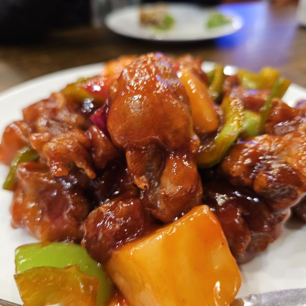 Hong Kong Chef - Close-up of the Sweet & Sour Pork. Look how big the pineapple chunks were! LOL. - Cantonese Near Me - San Leandro, California Hong Kong Chef - Close-up of the Sweet & Sour Pork. Look how big the pineapple chunks were! LOL. - Cantonese Near Me - San Leandro, California