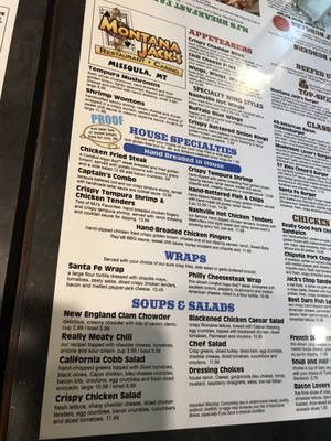 Menu photo 1 Montana Jack's Missoula, MT