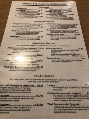 Menu photo 4 George's Steak House Suffolk, VA
