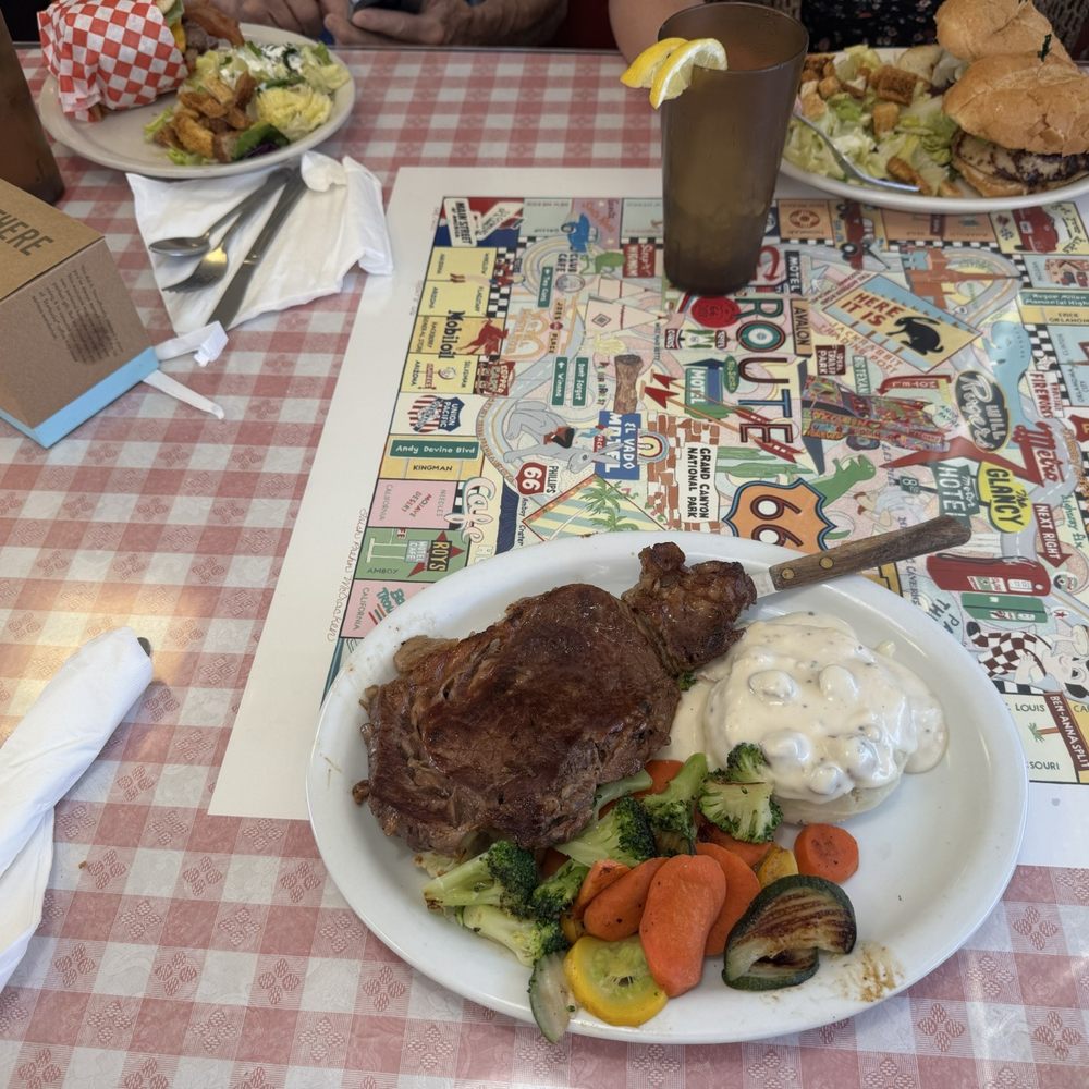 Roys Cafe - Our delicious plates!!!! So much food!!!! Look at my steak! - Cafes Near Me - Barstow, California Roys Cafe - Our delicious plates!!!! So much food!!!! Look at my steak! - Cafes Near Me - Barstow, California