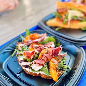 Aunt Cass Café - Grilled Peach Toast - American Near Me - Anaheim, California