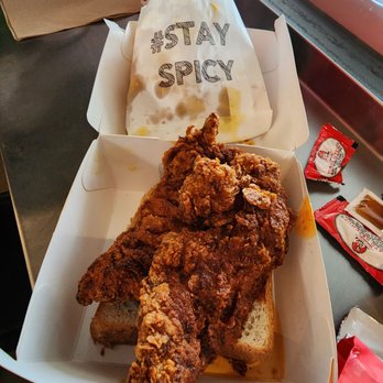 Baba's Hot Chicken - 2 tender combo, very good, juicy tenders - Chicken Shop Near Me - Riverside, California