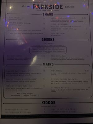 Menu photo 6 Parkside Hyde Park Food+Drink Cincinnati, OH