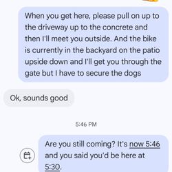 The Mobile Bike Shop - This guy is unhinged. Do NOT hire him.
