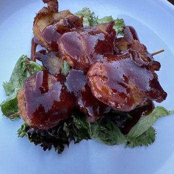 Funky Pelican - Bacon wrapped shrimp! Delicious!! - Seafood Near Me - Flagler Beach, Florida