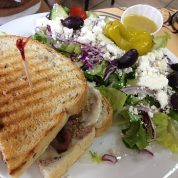 Simon's Coffee House - Half Roast beef panini and salad - Delis Near Me - Sarasota, Florida