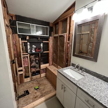 Nadeau Tile - Tear down and build out of shower bench and niche. - Tiling Near Me - Chino, California Nadeau Tile - Tear down and build out of shower bench and niche. - Tiling Near Me - Chino, California