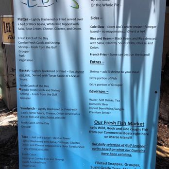 Lee Be Fish - Menu - Seafood Near Me - Marco Island, Florida Lee Be Fish - Menu - Seafood Near Me - Marco Island, Florida