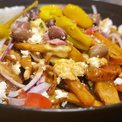 Munjed's Middle Eastern Cafe - Greek Fries ($10) - a must try
