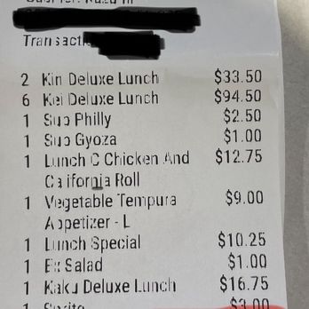 O-Sho Sushi - Receipt - Japanese Near Me - Manhattan Beach, California O-Sho Sushi - Receipt - Japanese Near Me - Manhattan Beach, California