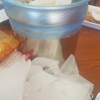 Cajun Deli - You're provided with a garbage pail for your crablegs, crawfish or shrimp trash - Cajun/Creole Near Me - Brooklyn Park, Minnesota