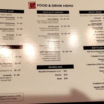 UP Comedy Club - Menu (9.2016) - Comedy Clubs Near Me - Chicago, Illinois