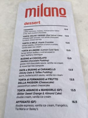 Menu photo 4 Milano Brisbane, QLD