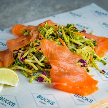 Bucks Crepes - Signature Salad topped with St James smoked Salmon - Creperies Near Me - Miami, Florida Bucks Crepes - Signature Salad topped with St James smoked Salmon - Creperies Near Me - Miami, Florida