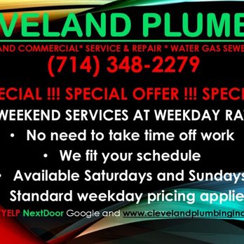 Cleveland Plumbing - Available weekends at standard rates - Plumbing Near Me - Anaheim, California Cleveland Plumbing - Available weekends at standard rates - Plumbing Near Me - Anaheim, California