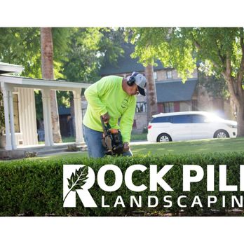 Rock Pile Landscaping - a man trimming a hedge - Landscaping Near Me - Fresno, California Rock Pile Landscaping - a man trimming a hedge - Landscaping Near Me - Fresno, California