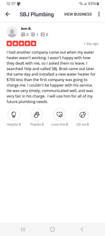 Slide of SBJ Plumbing