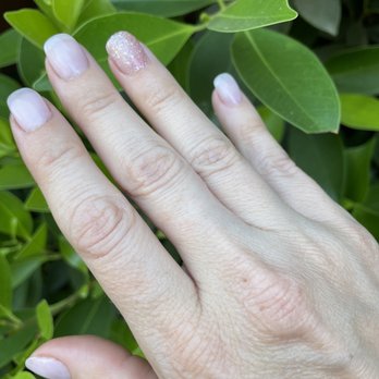 Lux Nails - Acrylics but short and natural looking with OPI gel "Love is in the Bare" and Fzanest gel Diamond Rose Gold (Amazon) as an accent - Nail Salons Near Me - Sierra Madre, California Lux Nails - Acrylics but short and natural looking with OPI gel "Love is in the Bare" and Fzanest gel Diamond Rose Gold (Amazon) as an accent - Nail Salons Near Me - Sierra Madre, California