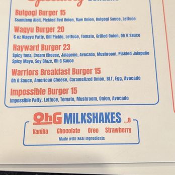 Oh G Burger - Specialty menu - Burgers Near Me - Hayward, California Oh G Burger - Specialty menu - Burgers Near Me - Hayward, California