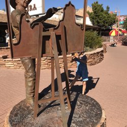 Red Rocks and the Cowboy Artist Statue