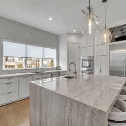 Nova Interiors - Waterfall island edge on a kitchen remodel in Springfield