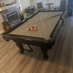 Pool Table Pros - Freshly Installed Table! Exactly where I wanted felt is flawless and level is center bubble all around! Thanks Gents