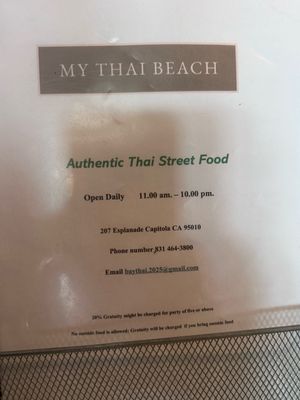 Menu photo 1 My Thai Beach Capitola, CA Menu photo 1 My Thai Beach Capitola, CA