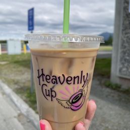 Iced sugar-free white chocolate soy latte. Delicious!!!