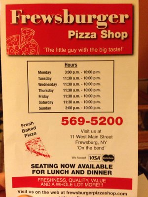 Menu photo 2 Frewsburger Pizza Shop Frewsburg, NY