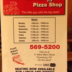 Frewsburger Pizza Shop - Menu