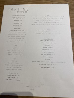 Menu photo 2 Tartine Sycamore Los Angeles, CA Menu photo 2 Tartine Sycamore Los Angeles, CA