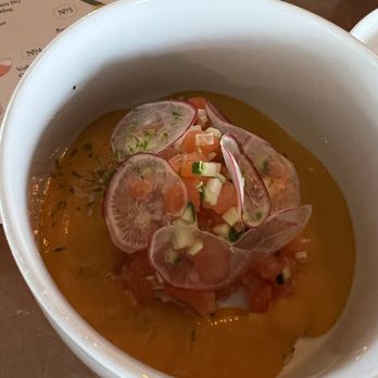 Rose Gose - Cocktails and salon mango tartare - Wine Bars Near Me - Austin, Texas
