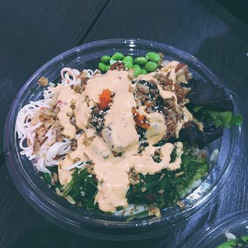 Poke Guys - Hui Hou bowl regular with spicy aioli sauce - Hawaiian Near Me - Toronto, Ontario