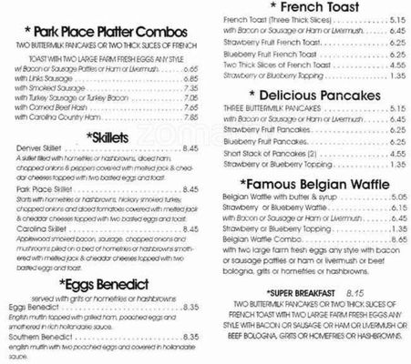 Menu photo 6 Park Place Restaurant Charlotte, NC Menu photo 6 Park Place Restaurant Charlotte, NC