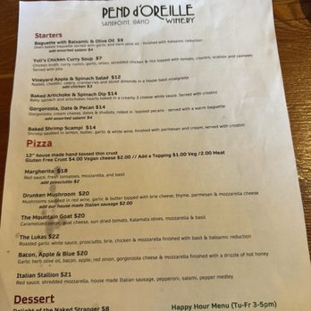 Pend d'Oreille Winery - Food menu - Wineries Near Me - Sandpoint, Idaho Pend d'Oreille Winery - Food menu - Wineries Near Me - Sandpoint, Idaho
