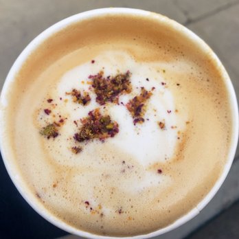 Ernest Coffee - Pistachio Rose Latte with oatmilk. Excellent. - Coffee & Tea Near Me - Palm Springs, California