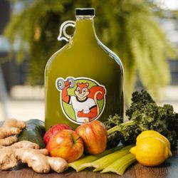 The Health Nut - A fan-favorite, this Mean Green Cold-Pressed Juice gallon is made with fresh: Apple, Celery, Kale, Cucumber, Ginger, and Lemon.